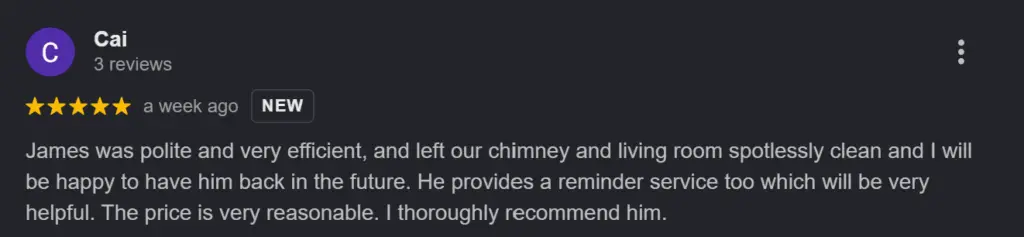 5 Star Google Review Cai